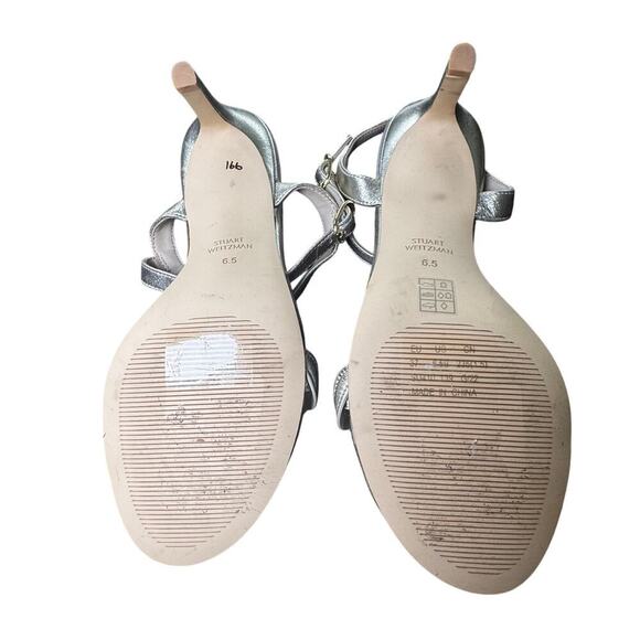 NEW STUART WEITZMAN Dancer Twistie 75 Leather Stiletto Sandal Gold Womens Sz 6.5 - Picture 4 of 11